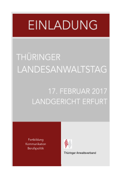 Thüringer Landesanwaltstag am 17.02.2017 in Erfurt