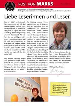 Liebe Leserinnen und Leser