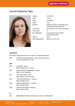 Agentur Schwarz | Leonie Katarina Tepe