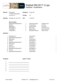 Spielplan - RV Sirnach