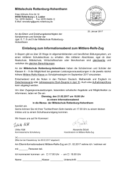 Einladung Infoabend - Grund- und Mittelschule Rottenburg