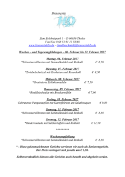 Tagesessen KW 06-2017 - Brasserie H2O