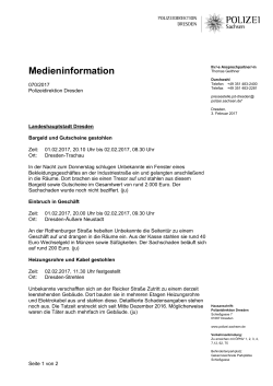 Medieninformation - Polizei Sachsen