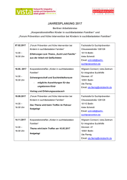 jahresplanung 2017 - Fachstelle f&uuml;r Suchtpr&auml;vention Berlin