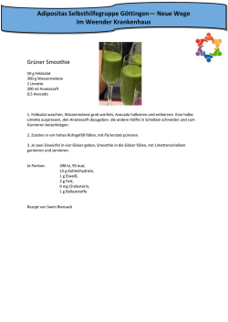 Gr&uuml;ner Smoothie - Adipositas Selbsthilfegruppe G&ouml;ttingen