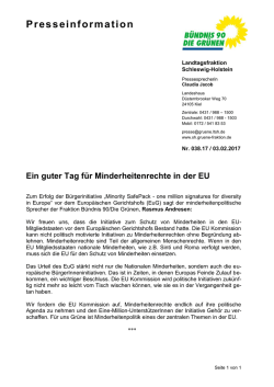 Ein guter Tag f&uuml;r Minderheitenrechte in der EU