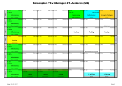 Saisonplan TSV-Ehningen F1