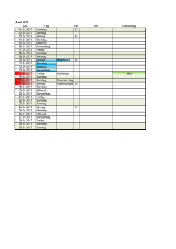 Dat. Tag KW Wk Geburtstag 01.04.2017 Samstag 13 02.04.2017
