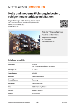 Helle und moderne Wohnung in bester, ruhiger Innenstadtlage mit
