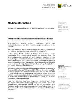Pressemitteilung - Medienservice Sachsen