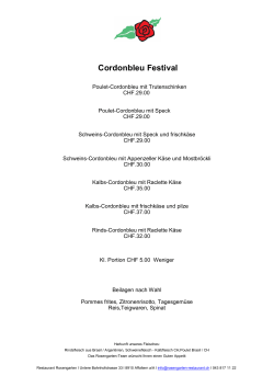 Cordonbleu Festival - Restaurant Rosengarten