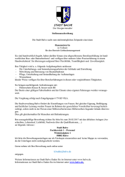 Hausmeister/in f&uuml;r den Bereich Geb&auml;udemanagement