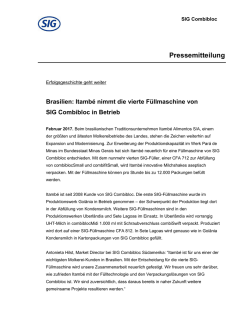 Itamb&eacute; nimmt die vierte F&uuml;llmaschine von SIG Combibloc in Betrieb
