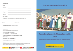 Tanzforum Niederösterreich Tanzleiterakademie Niederösterreich