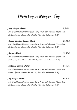 Dienstag ist Burger Tag