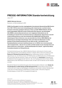 PRESSE-INFORMATION Standortentwicklung