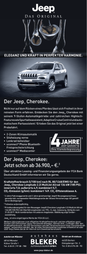 Der Jeep® Cherokee: Jetzt schon ab 36.900,– €.3 Der Jeep