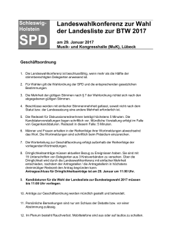Geschäftsordnung LWK zur BTW  - SPD Schleswig