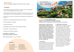 ITALIEN 21. bis 28.Oktober 2017 REISE-NR. 0817