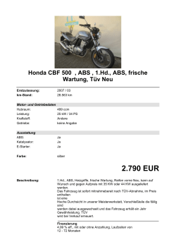 Detailansicht Honda CBF 500 €,€ABS , 1.Hd., ABS, frische