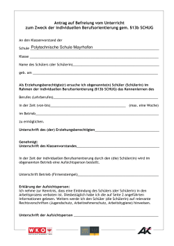 Antrag - Polytechnische Schule Mayrhofen