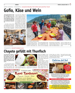 Gofio, K&auml;se und Wein