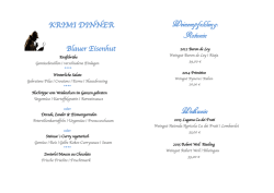 Krimi Dinner Menü