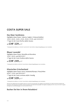 Costa Kreuzfahrten Angebote