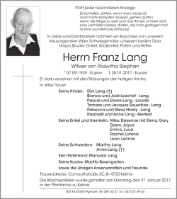 Herrn Franz Lang