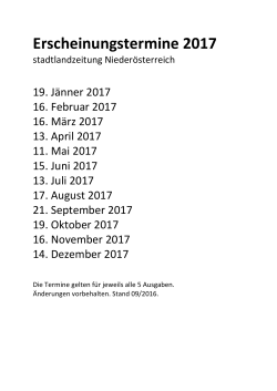 Erscheinungstermine 2017