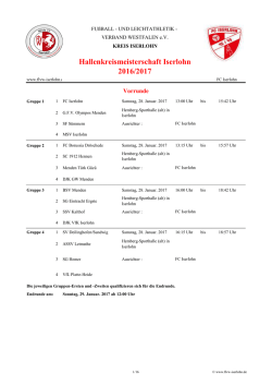 Hallenkreismeisterschaft Iserlohn 2016/2017