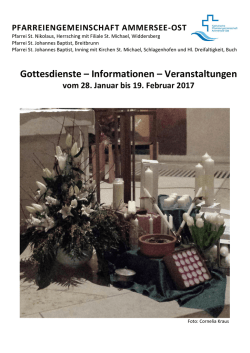 Infoblatt Gottesdienste 28.01.2017 bis 19.02.2017