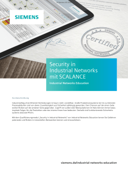 Security in Industrial Networks mit SCALANCE