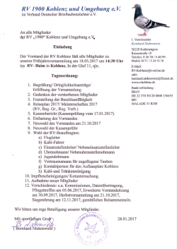 Einladung Frühjahrsversammlung 2017