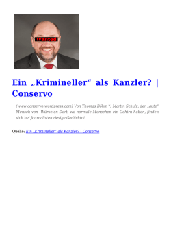 Ein &bdquo;Krimineller&ldquo; als Kanzler? | Conservo