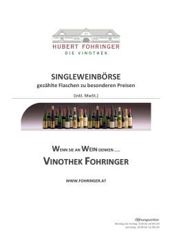 zur Singleweinbörse - Vinothek Fohringer