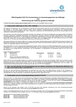 DRG-Entgelttarif 2017 f&uuml;r Krankenh&auml;user im Anwendungsbereich