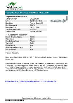 Datenblatt Fischer Deutschl. Hohlraum-Metalldübel