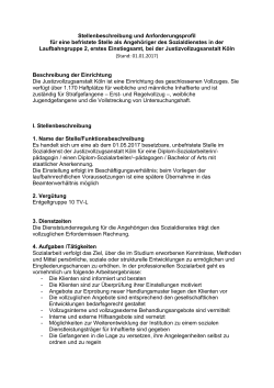 Detaillierte Stellenbeschreibung nebst - NRW