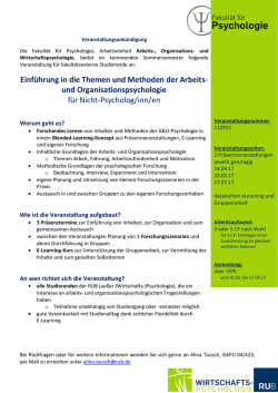 Einf&uuml;hrungsveranstaltung SoSe 2017 f&uuml;r Nicht