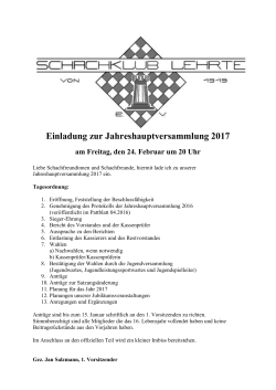 Jahreshaupt- versammlung