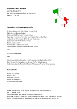 Italienischer Brunch - Schlossbauernhof zu Stolzenroth