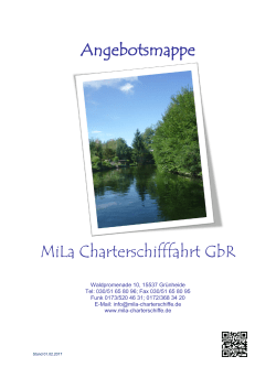 Angebotsmappe - MiLa Charterschifffahrt GbR