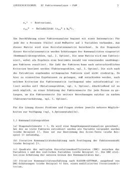 e  > Restvarianz , 3 Die Durchf&uuml;hrung einer Faktorenanalyse