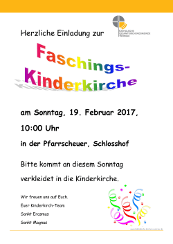 Faschings-Kinderkirche - Katholische Gesamtkirchengemeinde