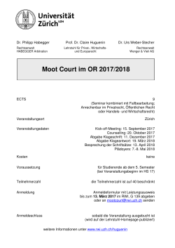 Moot Court im OR 2017/2018