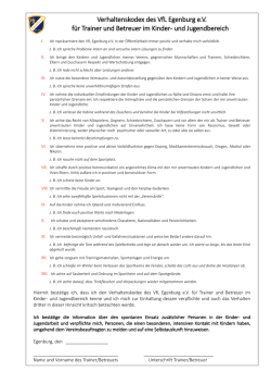 Verhaltenskodex des VfL Egenburg e.V. für Trainer und Betreuer im