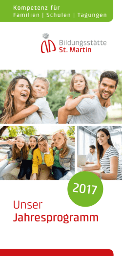Jahresprogramm 2017 - Bildungsst&auml;tte St. Martin