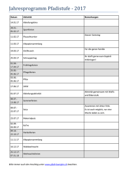 Jahresprogramm Pfadistufe - 2017