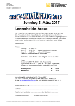 Sonntag 5. März 2017 Lenzerheide-Arosa